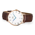 Daniel Wellington Dapper St Mawes White Dial Brown Leather Strap Watch For Men - DW00100083