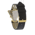 Guess Fame Quartz Gold Dial Black Leather Strap Watch For Women - GW0548L3