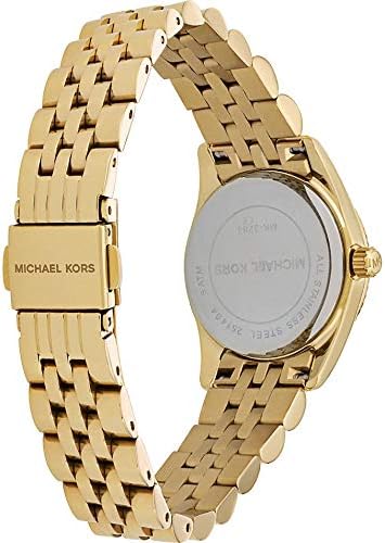 Michael Kors Lexington Quartz Orange Dial Gold Steel Strap Watch For Women - MK3284