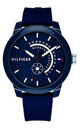 Tommy Hilfiger Denim Quartz Blue Dial Blue Rubber Strap Watch for Men - 1791482