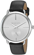 Michael Kors Portia Quartz White Dial Black Leather Strap Watch For Women - MK2658