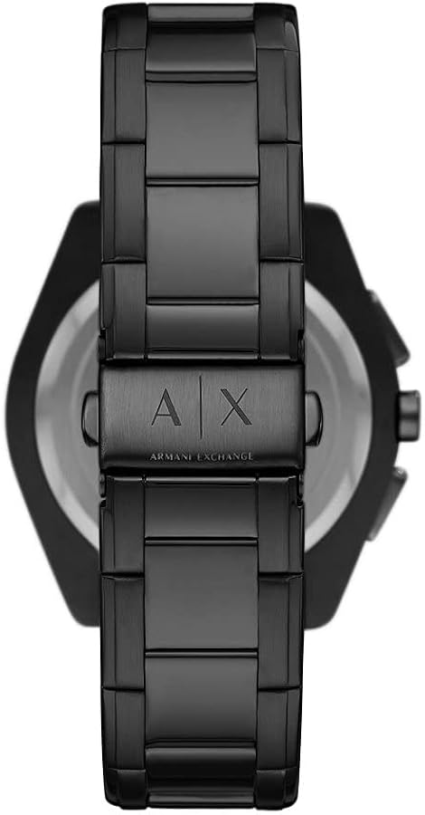 Armani Exchange Drexler Chronograph Black Dial Black Steel Strap Watch For Men - AX2615