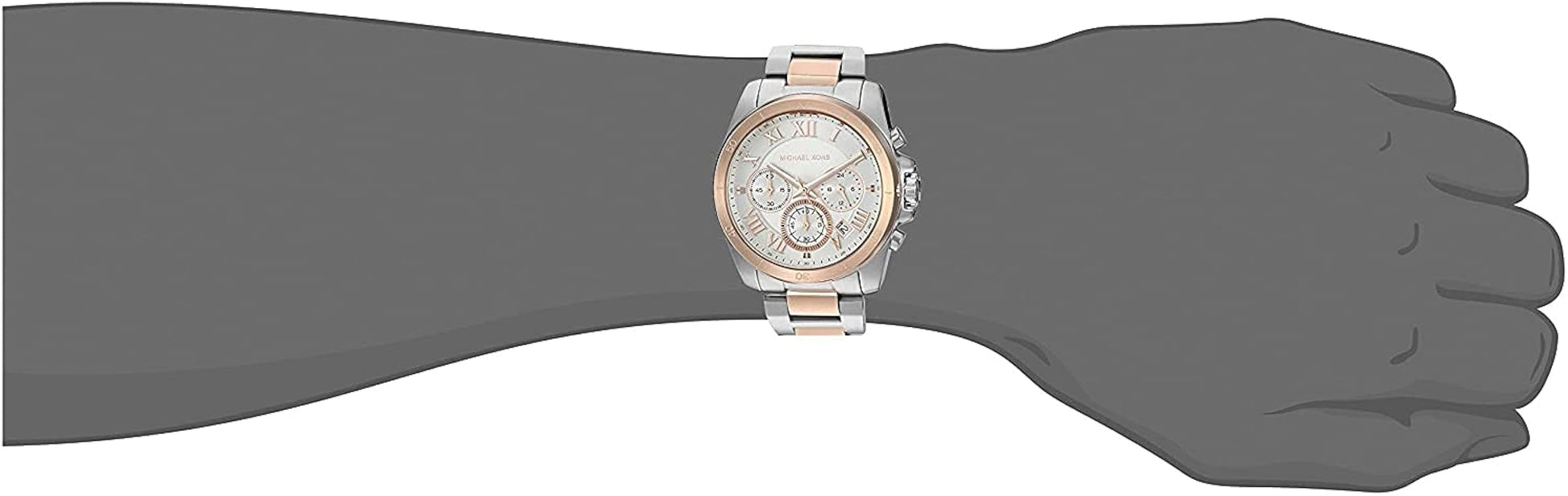 Michael Kors Brecken Chronograph White Dial Two Tone Steel Strap Watch For Women - MK6368