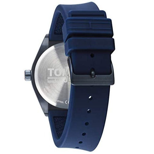 Tommy Hilfiger Monogram Pop Quartz Blue Dial Blue Silicone Strap Watch For Men - 1791775