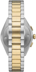 Emporio Armani Claudio Chronograph Green Dial Two Tone Steel Strap Watch For Women - AR11511