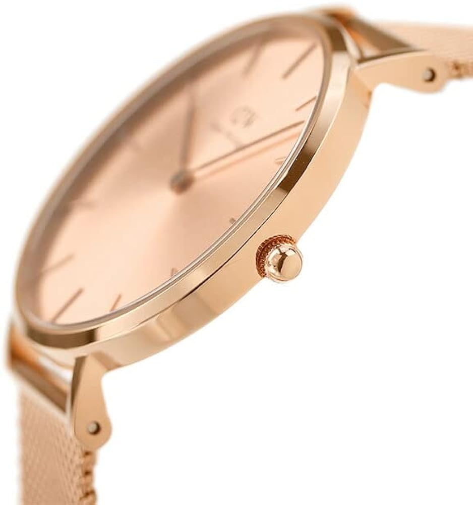 Daniel Wellington Petite Rose Gold Dial Rose Gold Mesh Bracelet Watch For Women - DW00100471