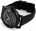 Emporio Armani Meccanico Quartz Black Dial Black Leather Strap Watch For Men - AR60032