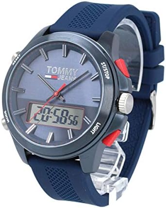 Tommy Hilfiger Digital Blue Dial Blue Rubber Strap Watch For Men - 1791761