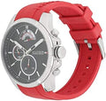 Tommy Hilfiger Decker Quartz Black Dial Red Rubber Strap Watch for Men - 1791351