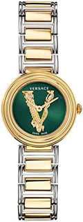 Versace Virtus Quartz Green Dial Two Tone Steel Strap Watch For Women - VET300821