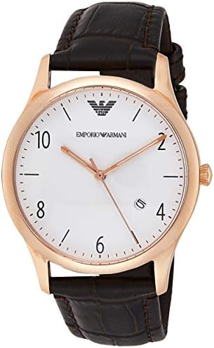 Emporio Armani Beta Chronograph White Dial Brown Leather Strap Watch For Men - AR1915