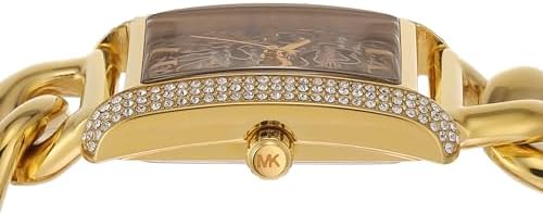 Michael Kors Emery Three Hand Leopard Print Gold Dial Gold Steel Strap Watch For Women - MK7437