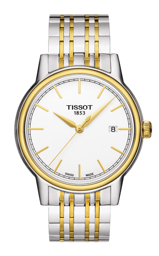 Tissot T Classic Carson Automatic White Dial Two Tone Steel Strap Watch for Men - T085.407.22.011.00