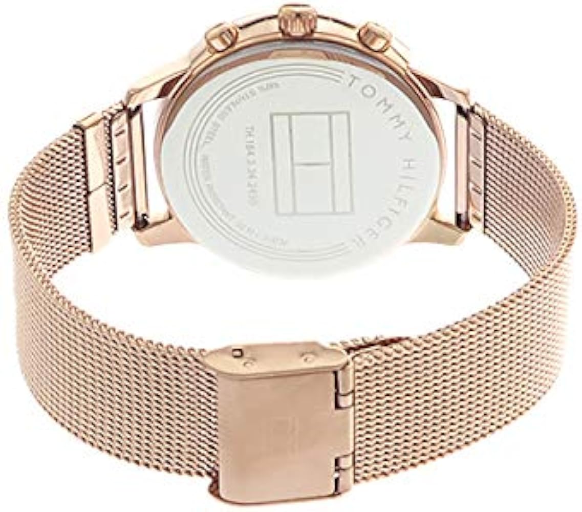 Tommy Hilfiger Blake Chronograph Rose Gold Dial Rose Gold Mesh Bracelet Watch For Women - 1781907