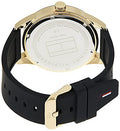 Tommy Hilfiger Austin Black Dial Black Rubber Strap Watch for Men - 1791636