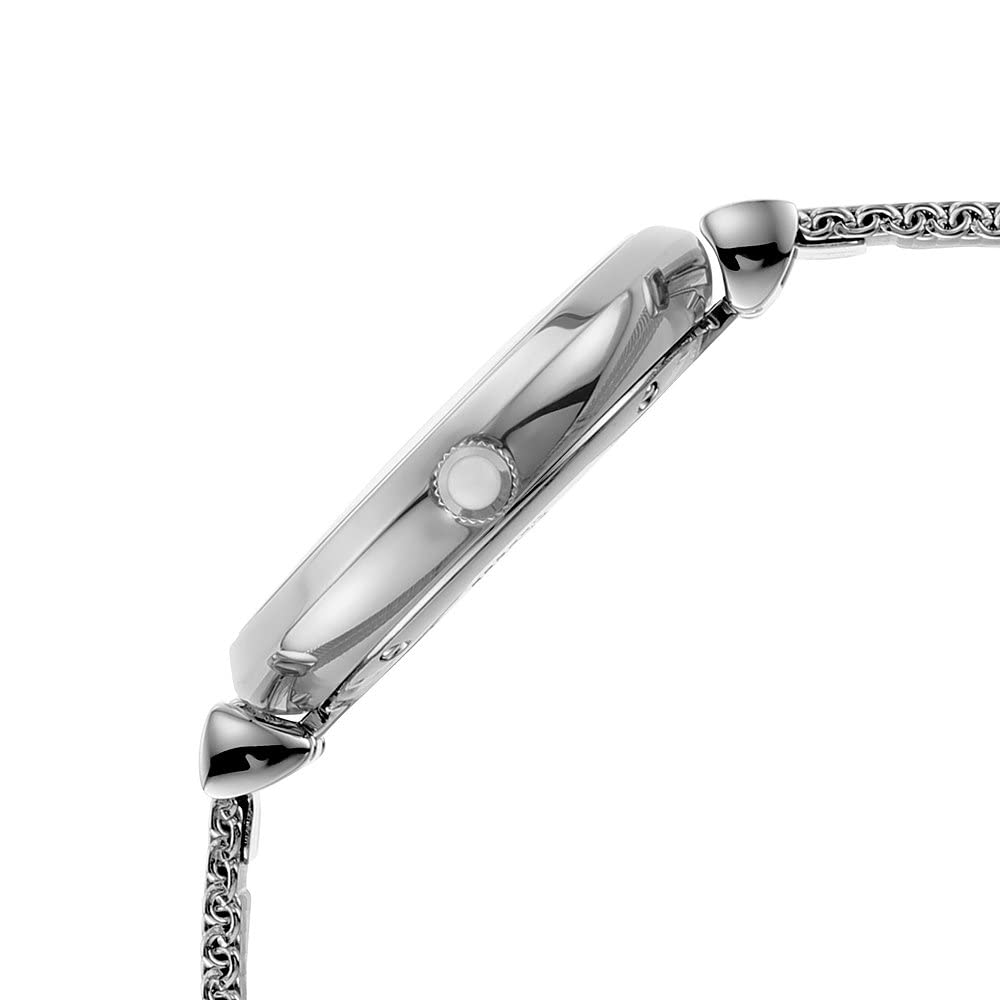 Emporio Armani Gianni T Bar Mother of Pearl Dial Silver Mesh Bracelet Watch For Women - AR1955