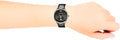 Emporio Armani Modern Slim Quartz Grey Dial Black Leather Strap Watch For Men - AR11162