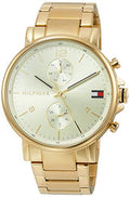 Tommy Hilfiger Daniel White Dial Gold Steel Strap Watch for Men - 1710415