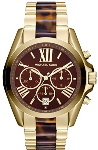 Michael Kors Bradshaw Quartz Brown Dial Two Tone Steel Strap Watch For Women - MK5696