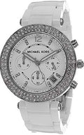 Michael Kors Parker White Dial White Leather Strap Watch for Women - MK5848