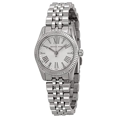 Michael Kors Lexington Quartz White Dial Silver Steel Strap Watch For Women - MK3228