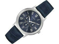 Guess Wafer Chronograph Quartz Blue Dial Blue Leather Strap Watch For Men - W0496G3