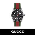 Gucci Dive Automatic Black Dial Two Tone Rubber Strap Watch for Men - YA136349