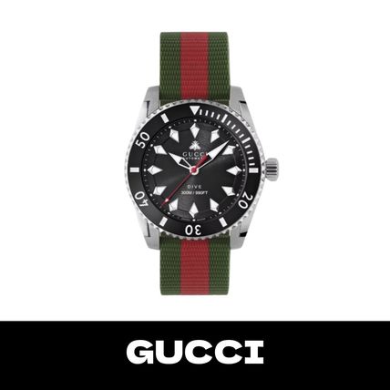 Gucci Dive Automatic Black Dial Two Tone Rubber Strap Watch for Men - YA136349