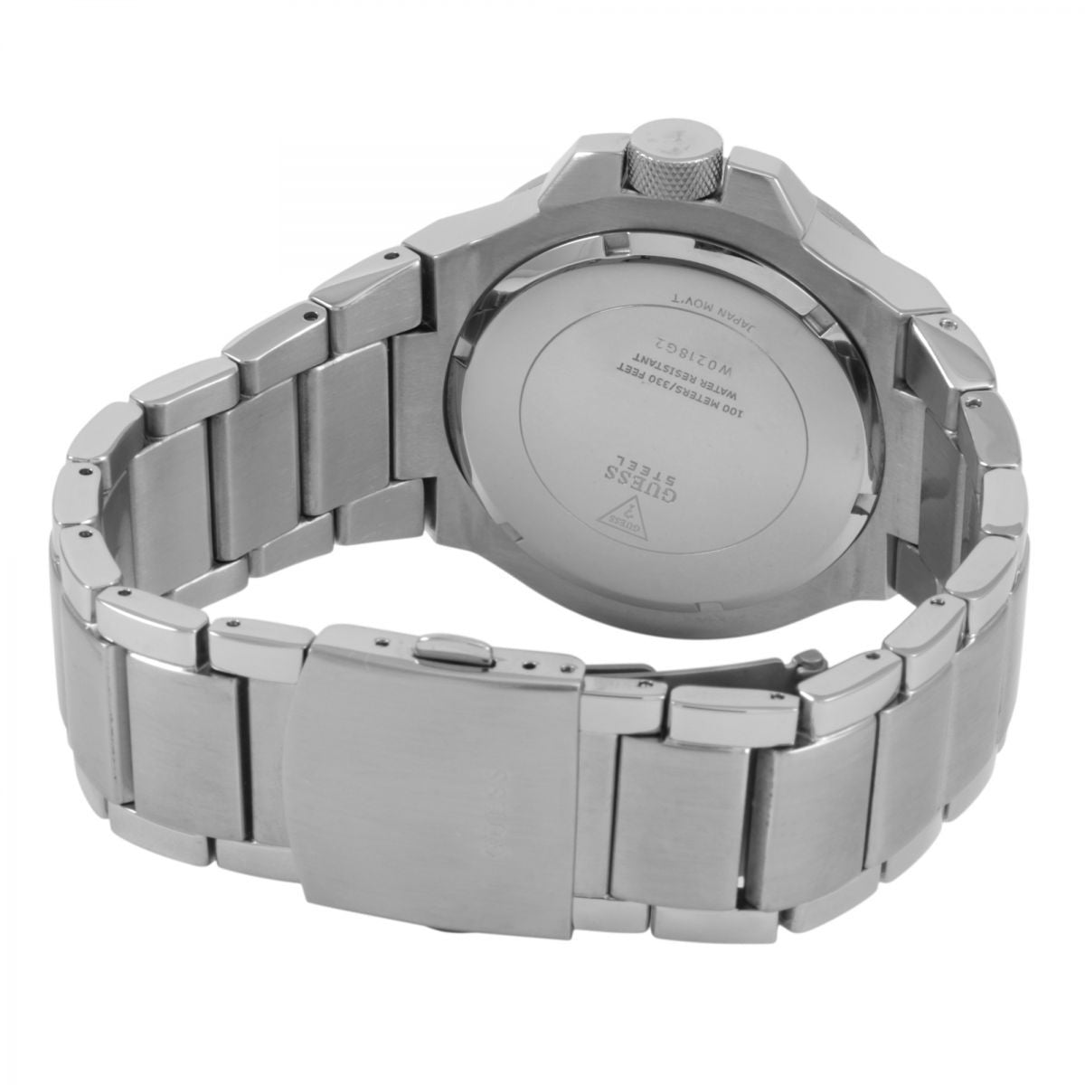 Guess Rigor Quartz Black Dial Silver Steel Strap Watch For Men - W0218G2