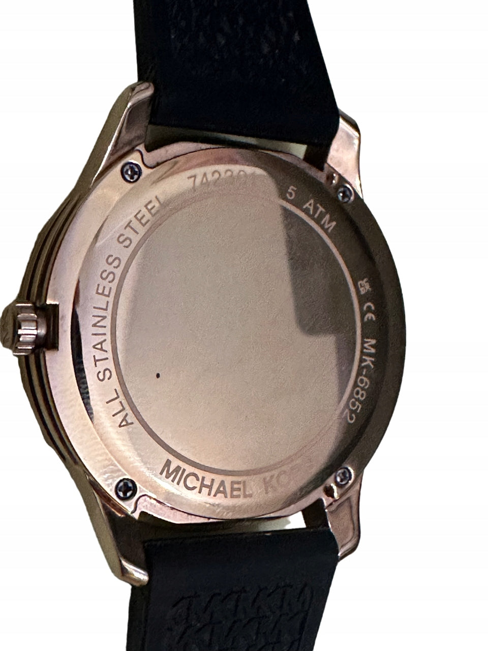 Michael Kors Runway Quartz Black Dial Black Silicone Strap Watch For Women - MK6852