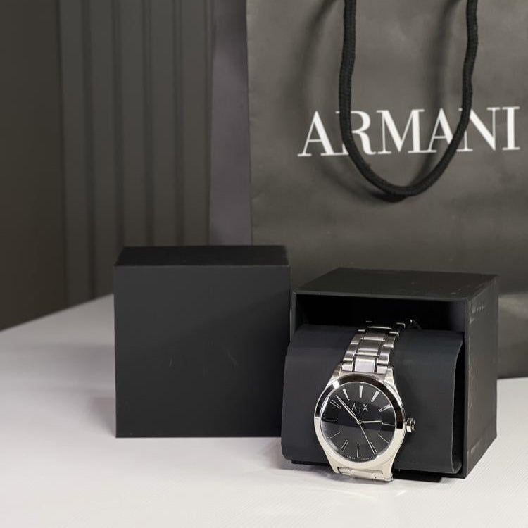 Armani Exchange Nico Analog Black Dial Silver Steel Strap Watch For Men - AX2320