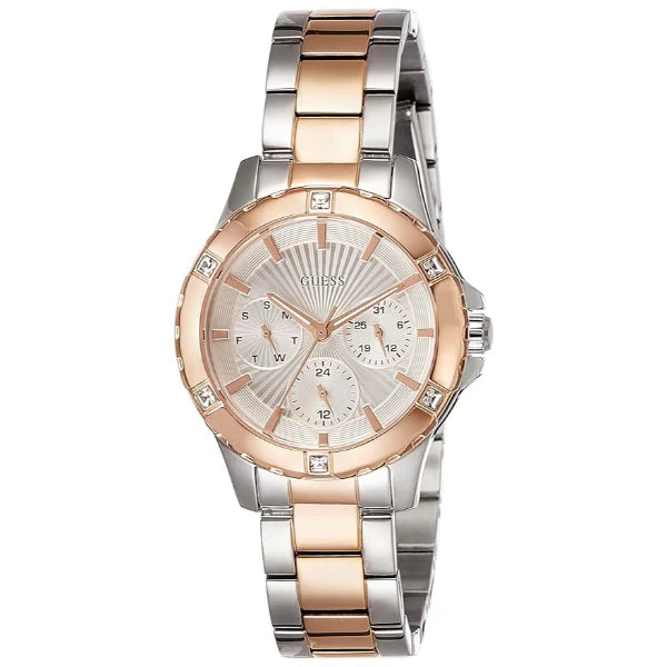 Guess Mist Quartz Silver Dial Two Tone Steel Strap Watch For Women - W0443L4