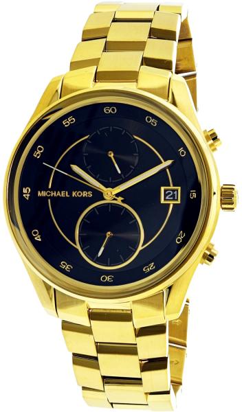 Michael Kors Blair Quartz Black Dial Gold Steel Strap Watch For Women - MK6497