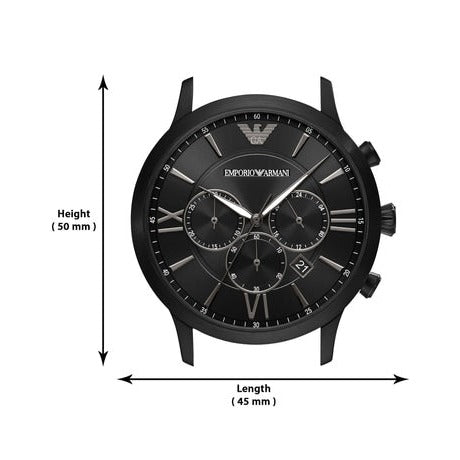 Emporio Armani Giovanni Chronograph Black Dial Black Steel Strap Watch For Men - AR11349