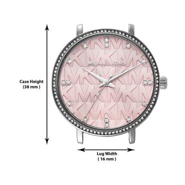 Michael Kors Pyper Three Hand Pink Dial Silver Steel Strap Watch For Women - MK4631