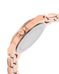 Michael Kors Lennox Three Hand Silver Dial Rose Gold Steel Strap Watch For Women - MK7279