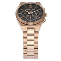 Michael Kors Lennox Chronograph Black Dial Rose Gold Steel Strap Watch For Men - MK9119