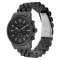 Michael Kors Hutton Chronograph Black Dial Black Steel Strap Watch For Men - MK9089