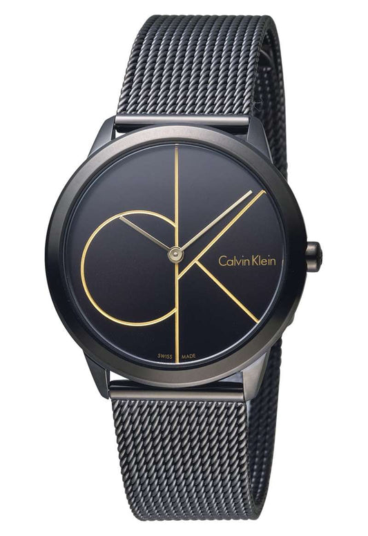 Calvin Klein Minimal Black Dial Black Mesh Bracelet Watch for Women - K3M224X1