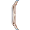 Emporio Armani Aurora Quartz Mother of Pearl White Dial Blue Leather Strap Watch For Women - AR11109