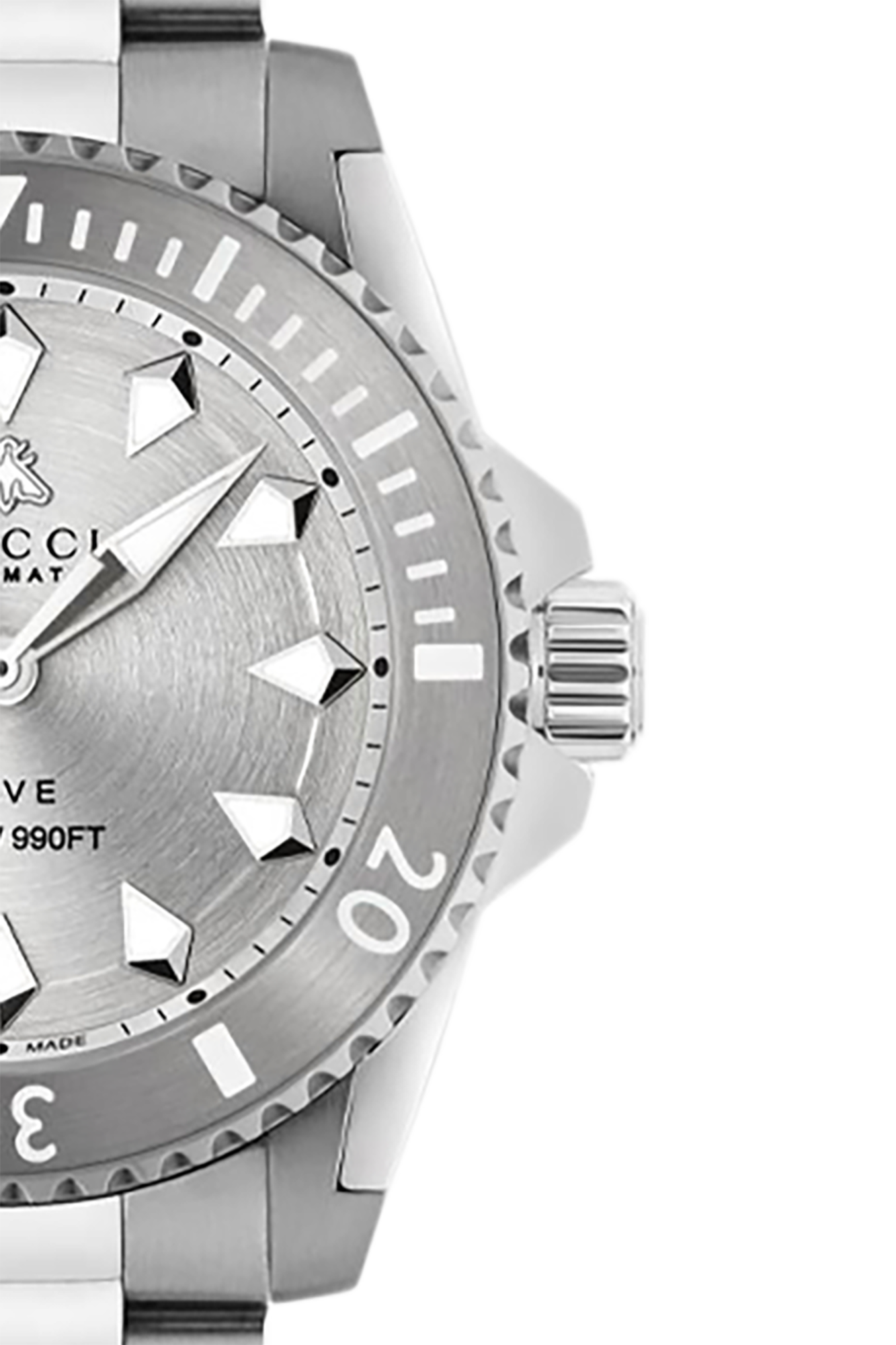 Gucci Dive Automatic Silver Dial Silver Steel Strap Watch for Men - YA136354