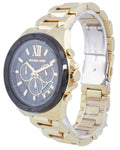 Michael Kors Brecken Chronograph Black Dial Gold Steel Strap Watch For Men - MK8848