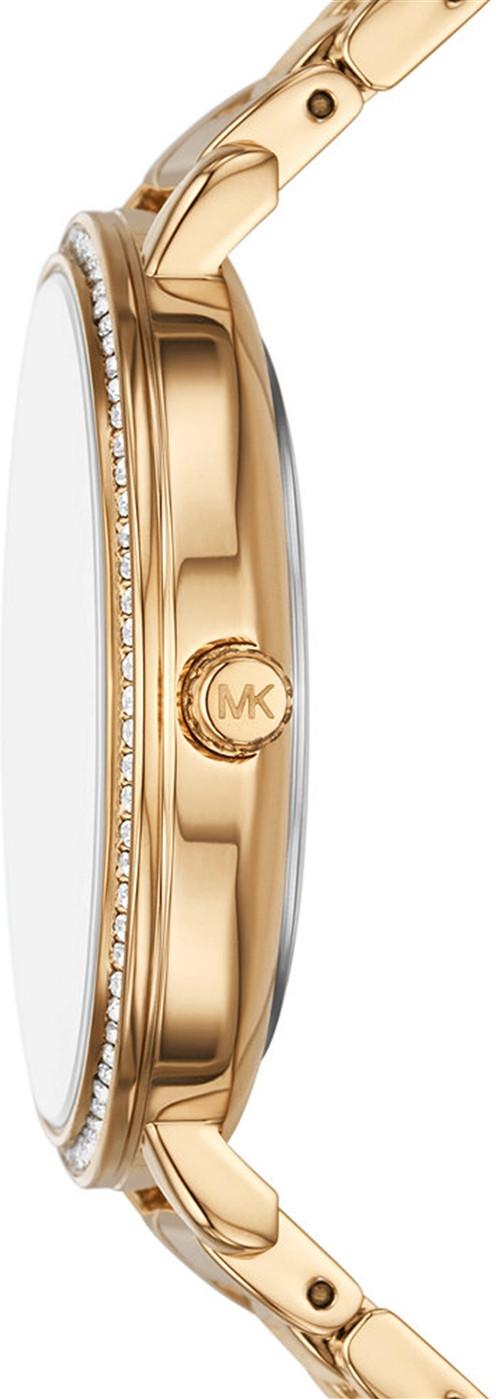 Michael Kors Pyper Three Hand White Dial Gold Steel Strap Watch For Women - MK4666