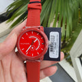 Tommy Hilfiger Denim Quartz Red Dial Red Rubber Strap Watch for Men - 1791480