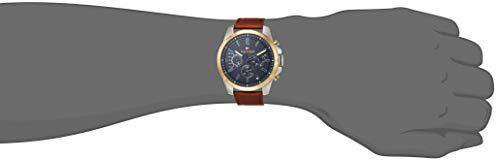 Tommy Hilfiger Decker Blue Dial Brown Leather Strap Watch for Men - 1791561