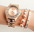 Marc Jacobs Henry Transparent Rose Gold Dial Rose Gold Steel Strap Watch for Women - MBM3339