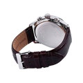 Guess Exec Chronograph White Dial Brown Leather Strap Watch For Men - W0076G2