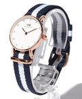 Daniel Wellington Classy Glasgow White Dial Two Tone Nylon Strap Watch For Women - DW00100066