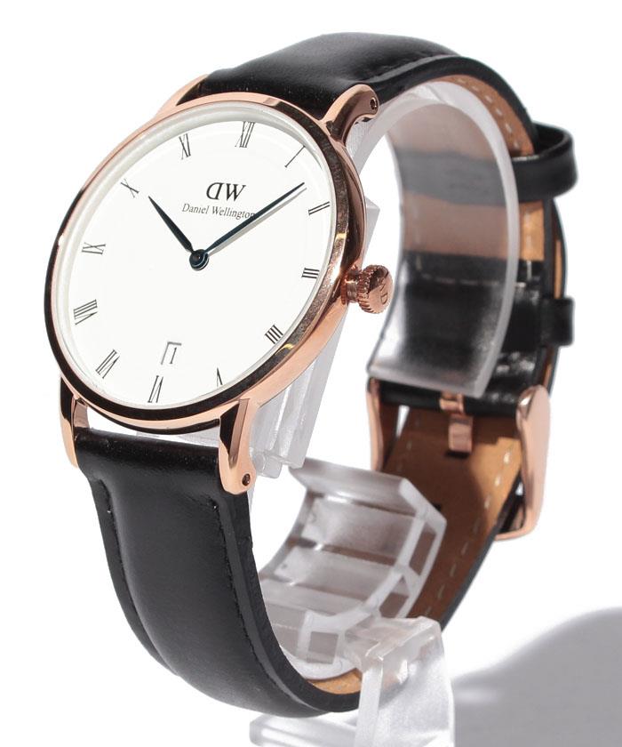 Daniel Wellington Dapper Sheffield White Dial Black Leather Strap Watch For Men - DW00100092