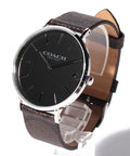 Coach Charles Black Dial Brown Leather Strap Watch for Women - 14602156